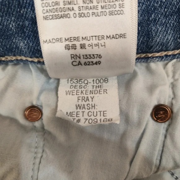 Mother The Weekender Fray Cropped Jeans Size 27 - Picture 12 of 13
